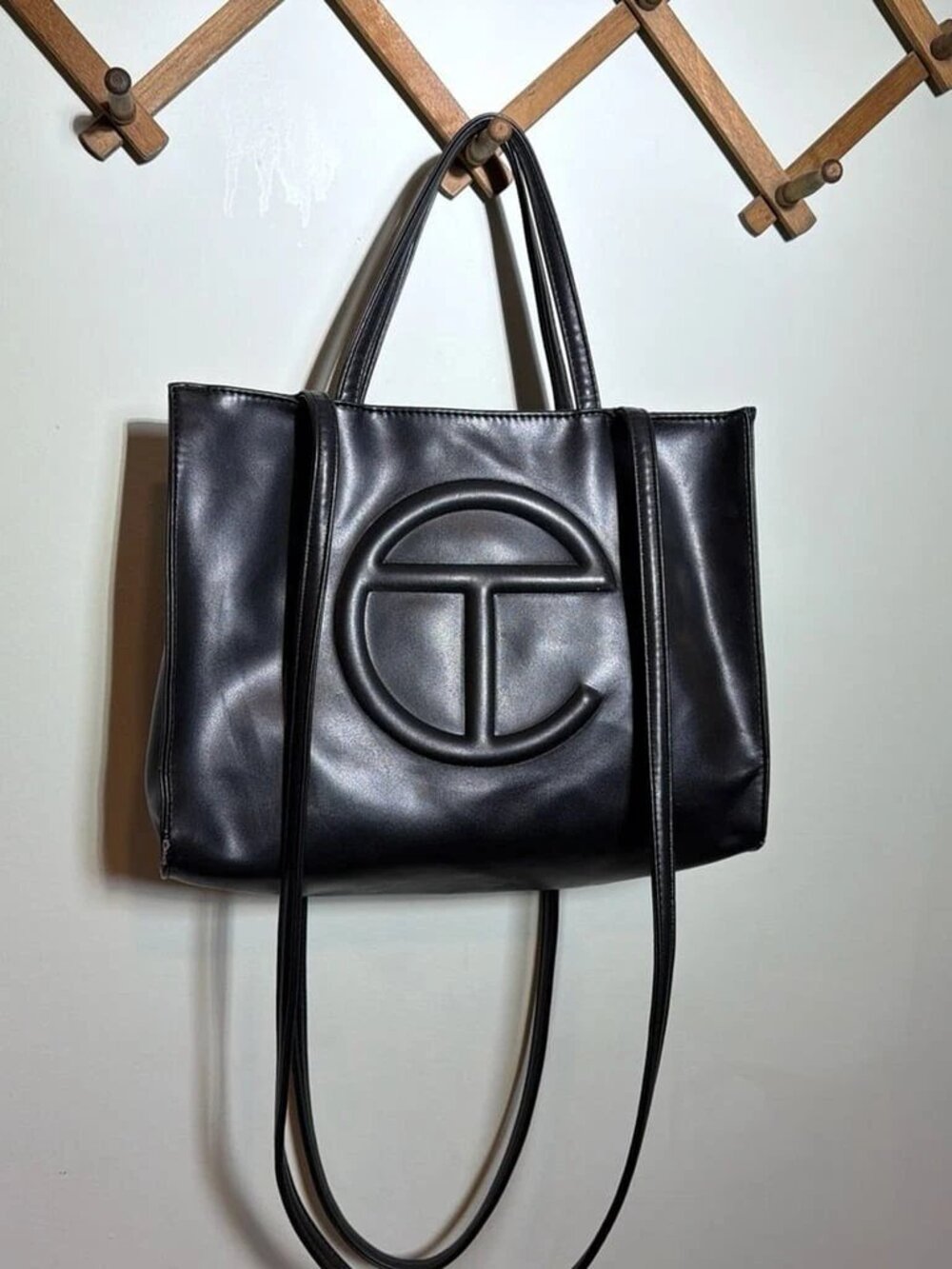 Telfar Medium Shopping Bag Black Vegan Leather